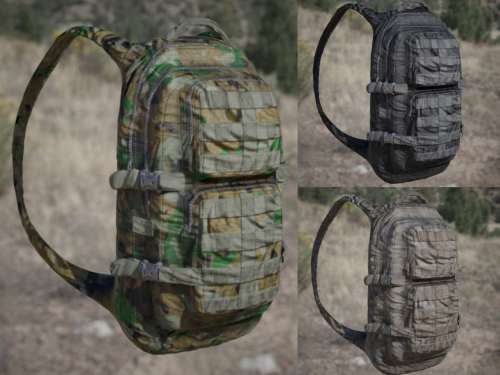 3d Model: Army backpack game jungle, desert, urban camo